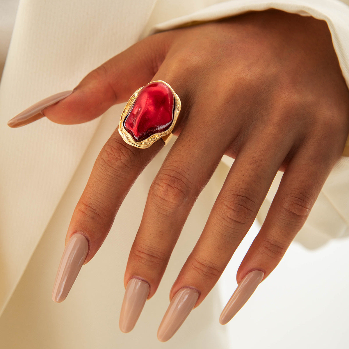 Wholesale Geometric irregular fashion ring set